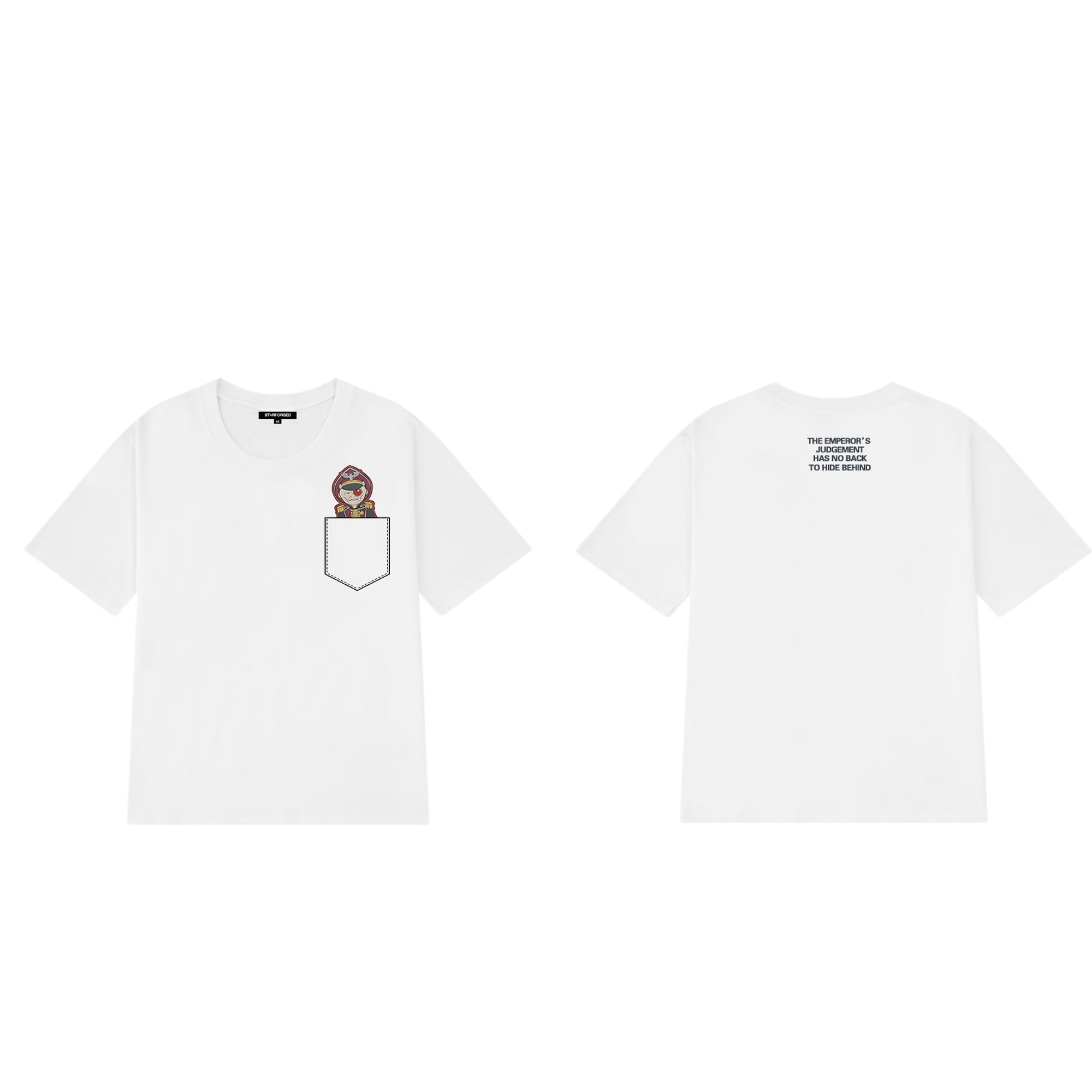 Starforged Commissar Cartoon Warhammer 40K White Summer Short Sleeve Men's T-Shirt Clothing